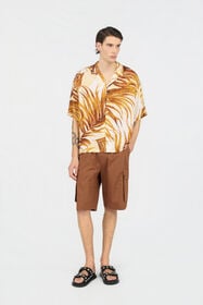 JC Camicia Stampa Golden Palm 004 OFF WHITE + 638 WFM005-WF153