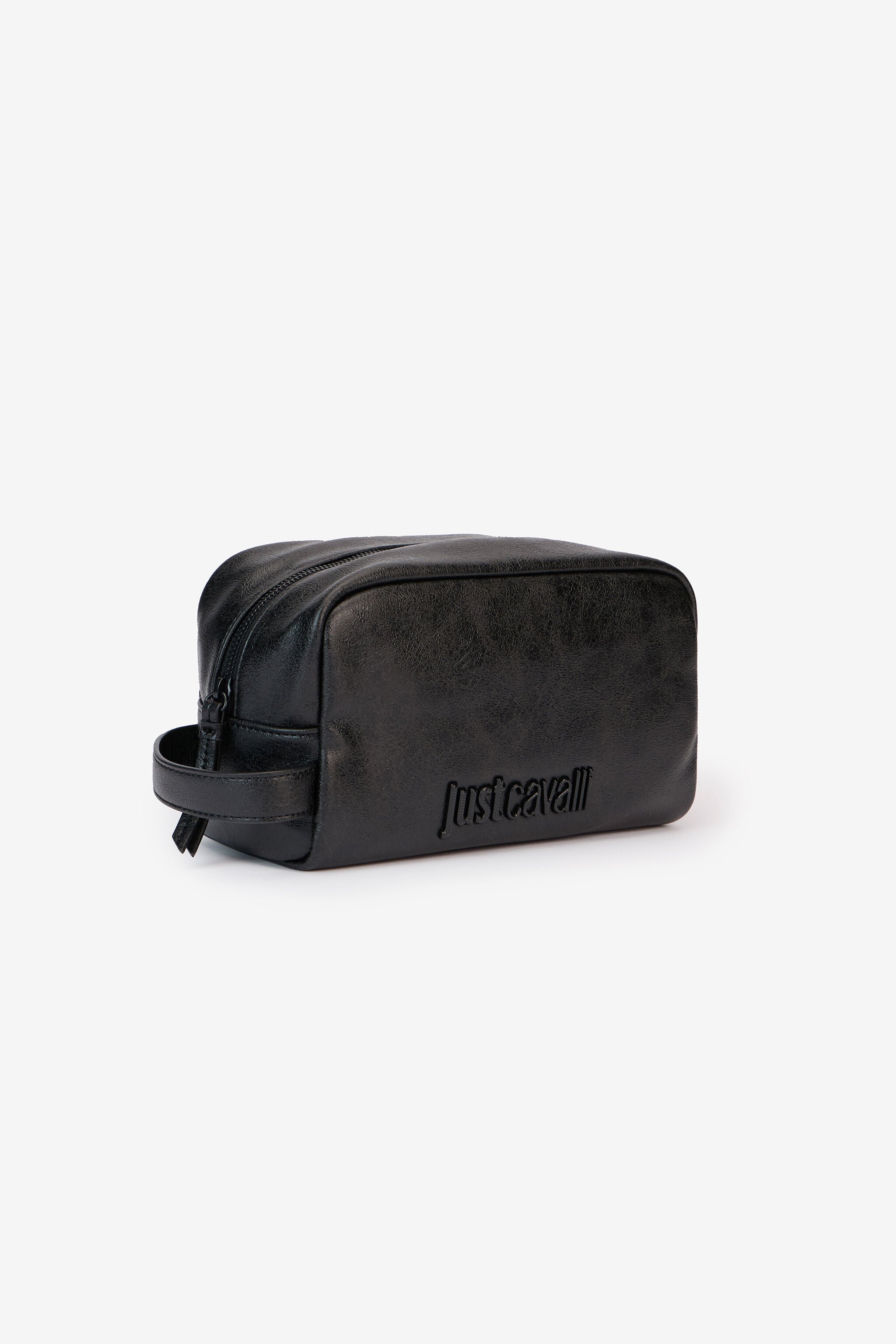 JC Hammered Effect Nécessaire With Logo BLACK VFB004-VF536