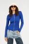 JC Blauer Gerippter Pullover Mit Reißverschluss JC Blauer Gerippter Pullover Mit Reißverschluss MAZARINE BLUE VFM037-VF293