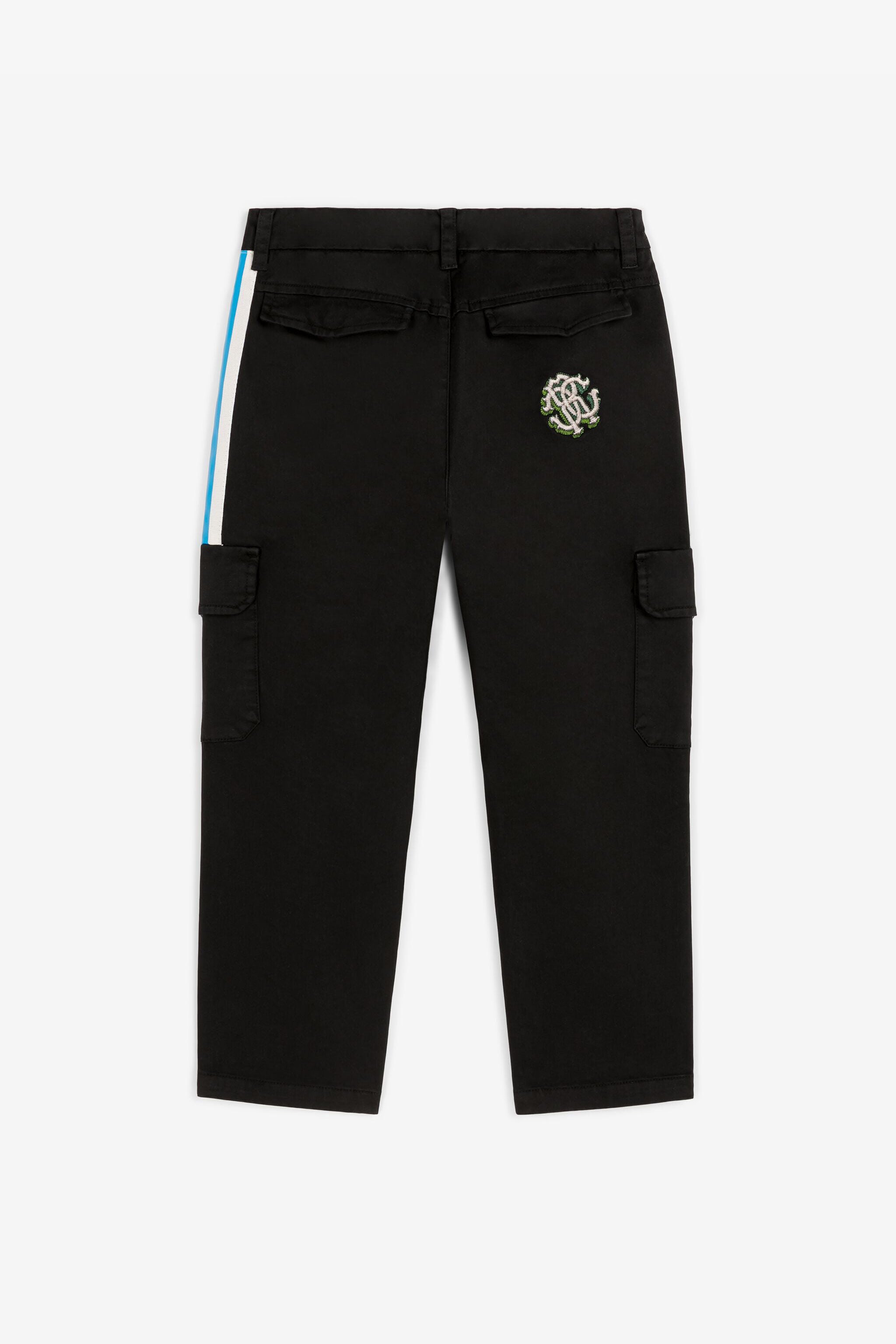 JU RC Monogram-Embroidered Cargo Trousers JU RC Monogram-Embroidered Cargo Trousers Black RJT20P-CE035