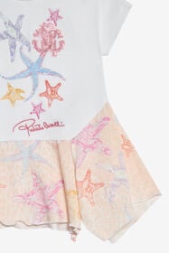 JU Starfish Print Dress MILKY WHITE/PINK WJT102-JD001