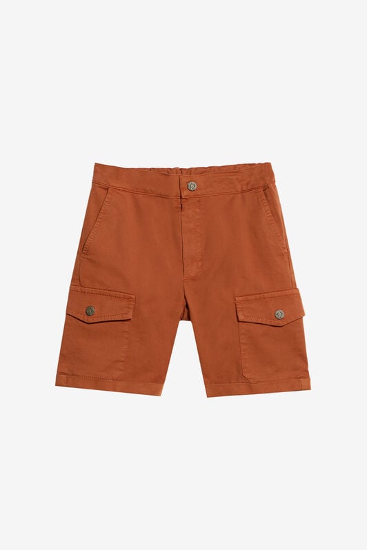 JU Bermuda En Coton Couleur Rouille JU Bermuda En Coton Couleur Rouille ORANGE RUST WJT231-CE035