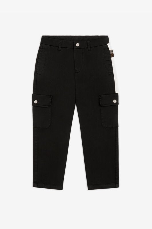 JU RC Monogram-Embroidered Cargo Trousers JU RC Monogram-Embroidered Cargo Trousers Black RJT20P-CE035
