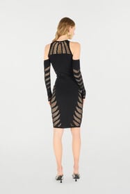 RC Midi Dress With Perforated Pattern Black UKT152-MA001