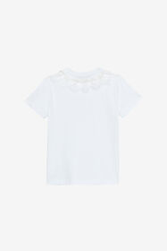 JU T-Shirt Avec Monogramme RC Et Dentelle Blanc UJT62I-JD001