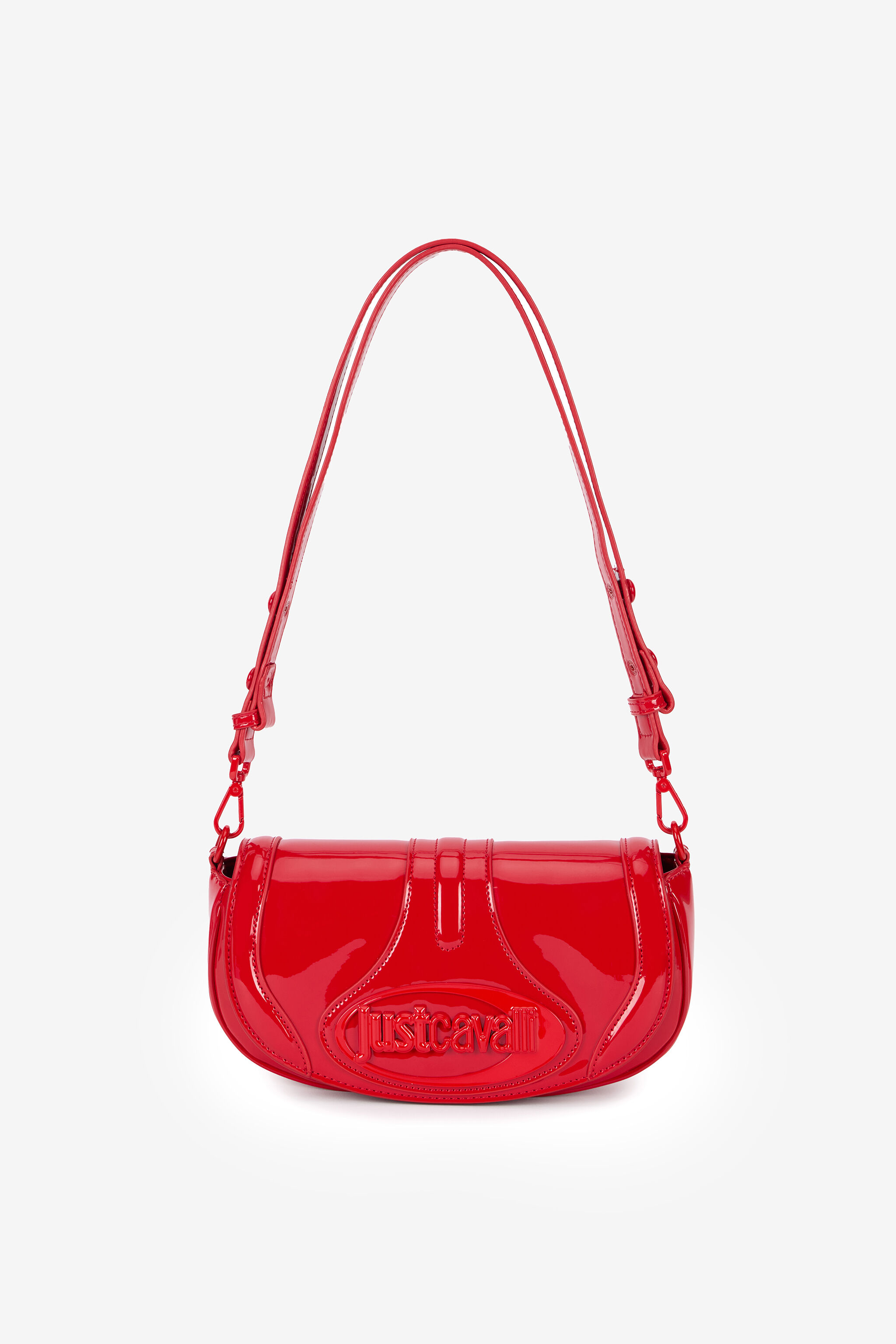 JC Red Glossy Shoulder Bag With Logo JC Red Glossy Shoulder Bag With Logo BLOOD VFB114-VF746