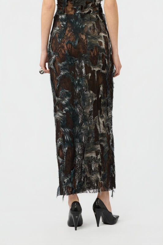 RC Rock mit Furprint auf Spitze im Destroyed-Effekt BLACK/BEIGE XWT314-7HT79