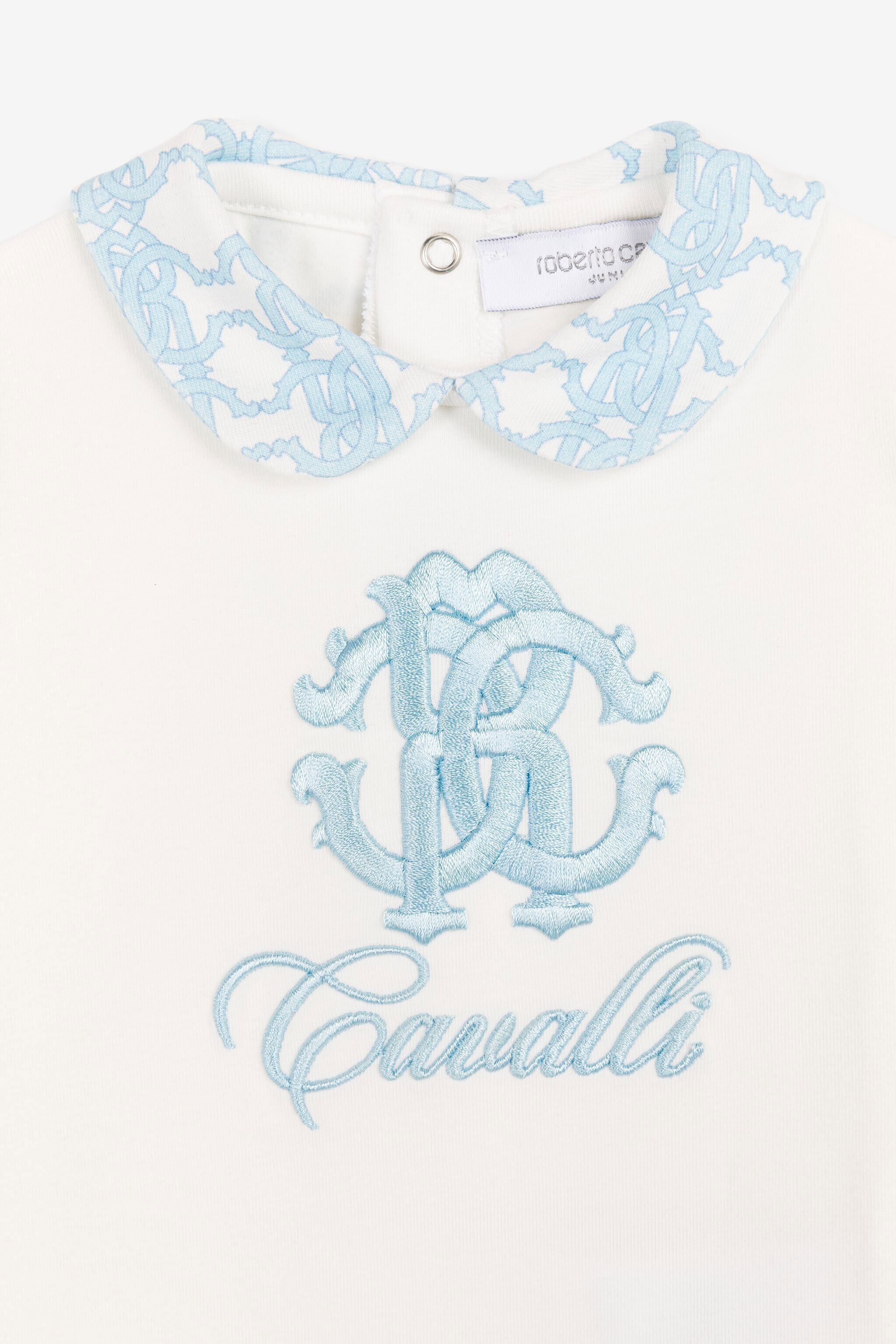 JU Logo embroidered babygrow set JU Logo embroidered babygrow set Baby blue QJT887-JV025