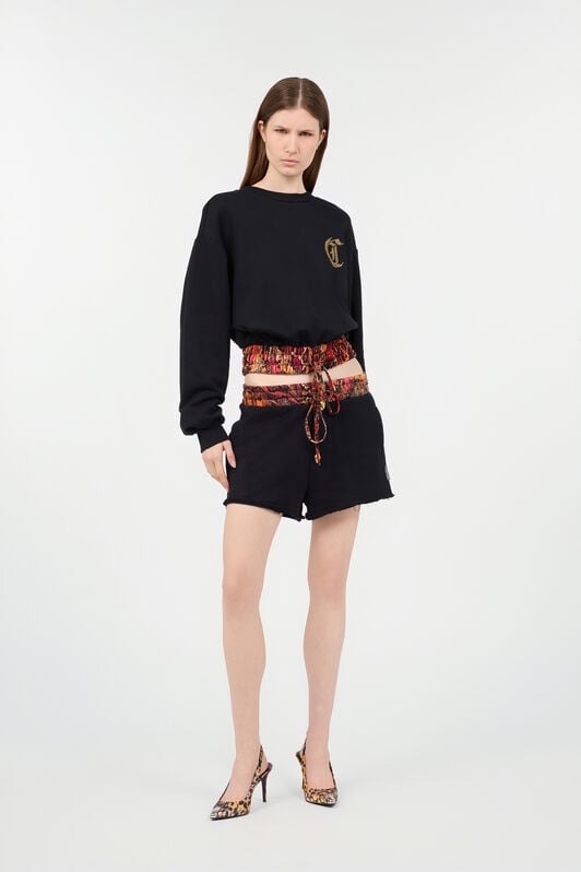 JC Cotton Sweatshirt With Python Band JC Cotton Sweatshirt With Python Band 899 BLACK + 576 EMBE UFS004-UF195