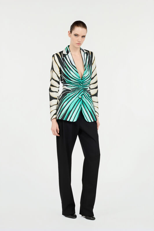 RC Veste En Soie Imprimé Ray Of Sea RC Veste En Soie Imprimé Ray Of Sea Bleu clair VKT405-4QM33