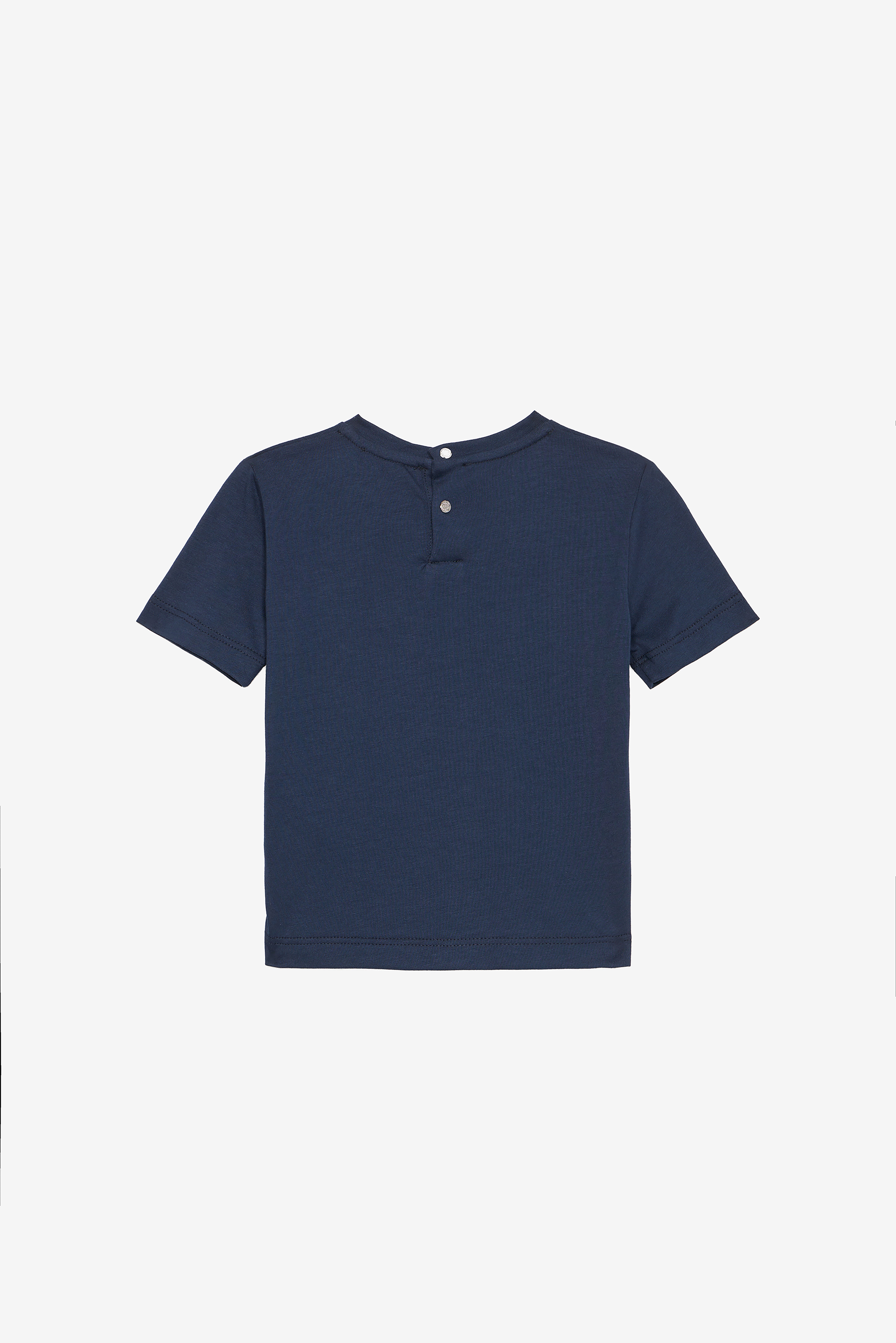 JU T-Shirt En Coton Doux Avec Écusson JU T-Shirt En Coton Doux Avec Écusson Bleu foncé UJT622-JD001