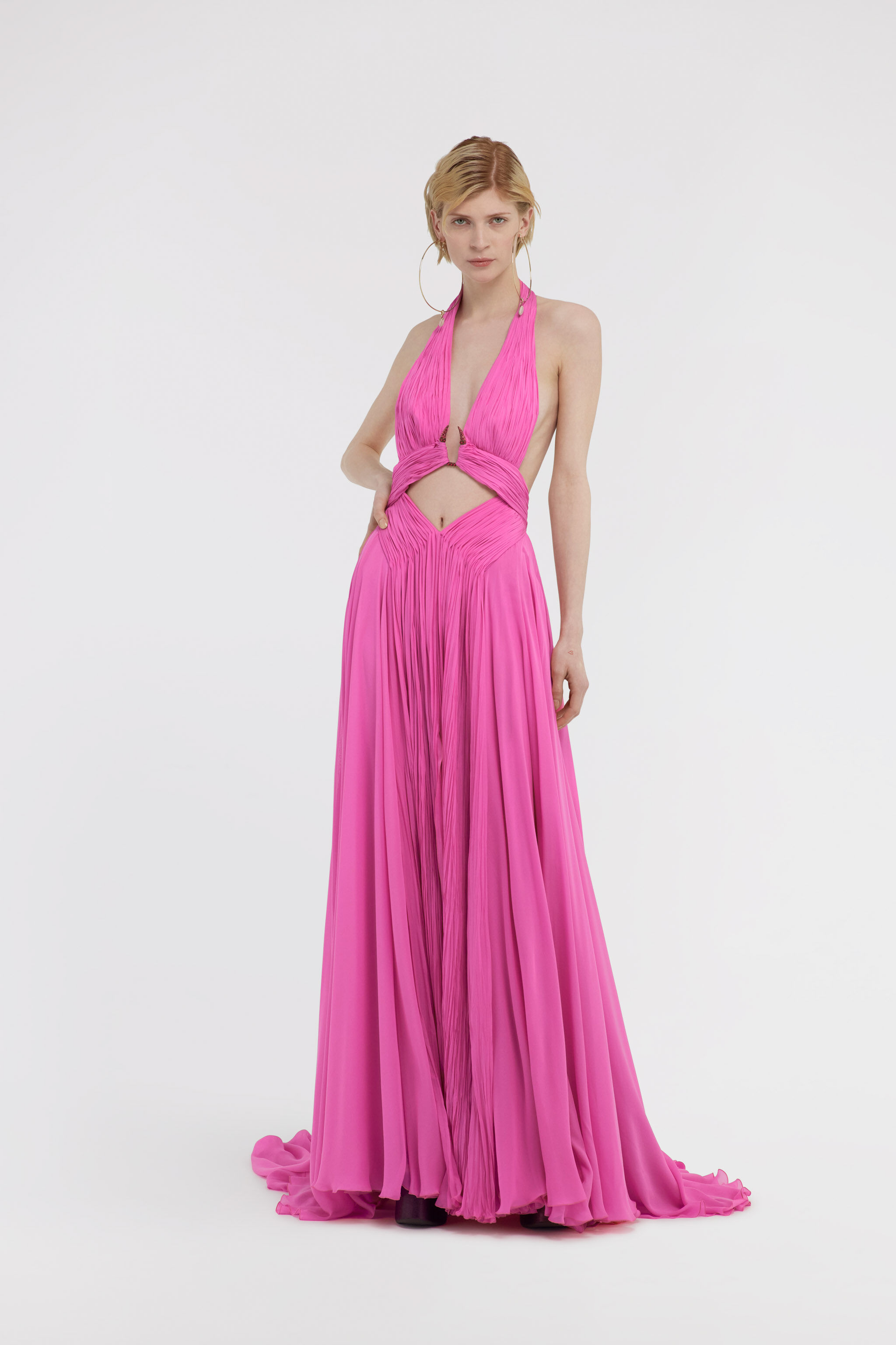 RC Long dress with cut out Fucsia SKT120-CC001