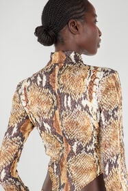RC Python Print Shirt Bodysuit Brown UWT706-4QN93