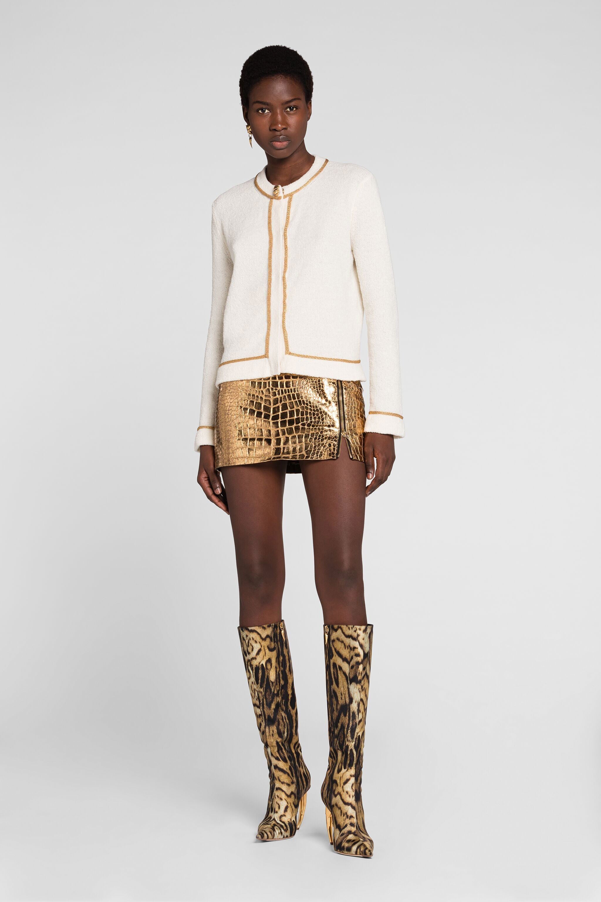 RC Cardigan con logo Cavalli Mansion RC Cardigan con logo Cavalli Mansion Avorio OKM612-MR001