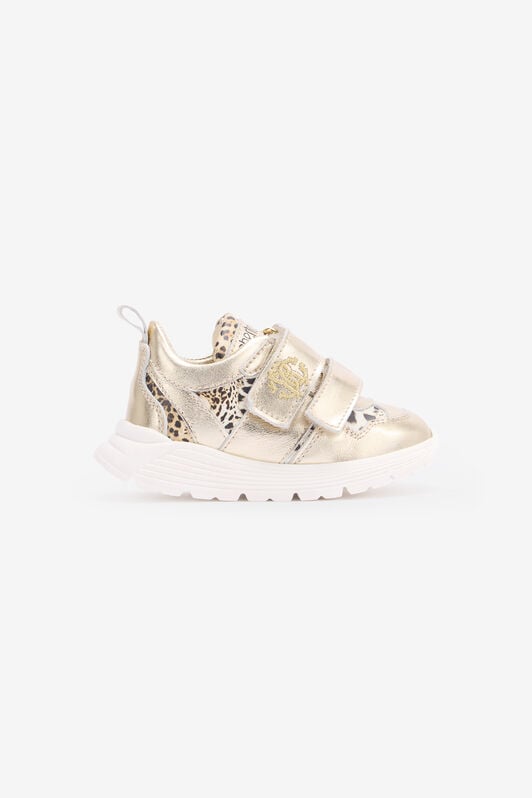 JU Laminated Sneakers With Jaguar Skin Inserts JU Laminated Sneakers With Jaguar Skin Inserts GOLD/JAGUAR TJS00S-PZJ49