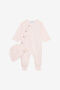 JU Romper Suit And Hat Set With Logo JU Romper Suit And Hat Set With Logo Pink UJT818-JFO34