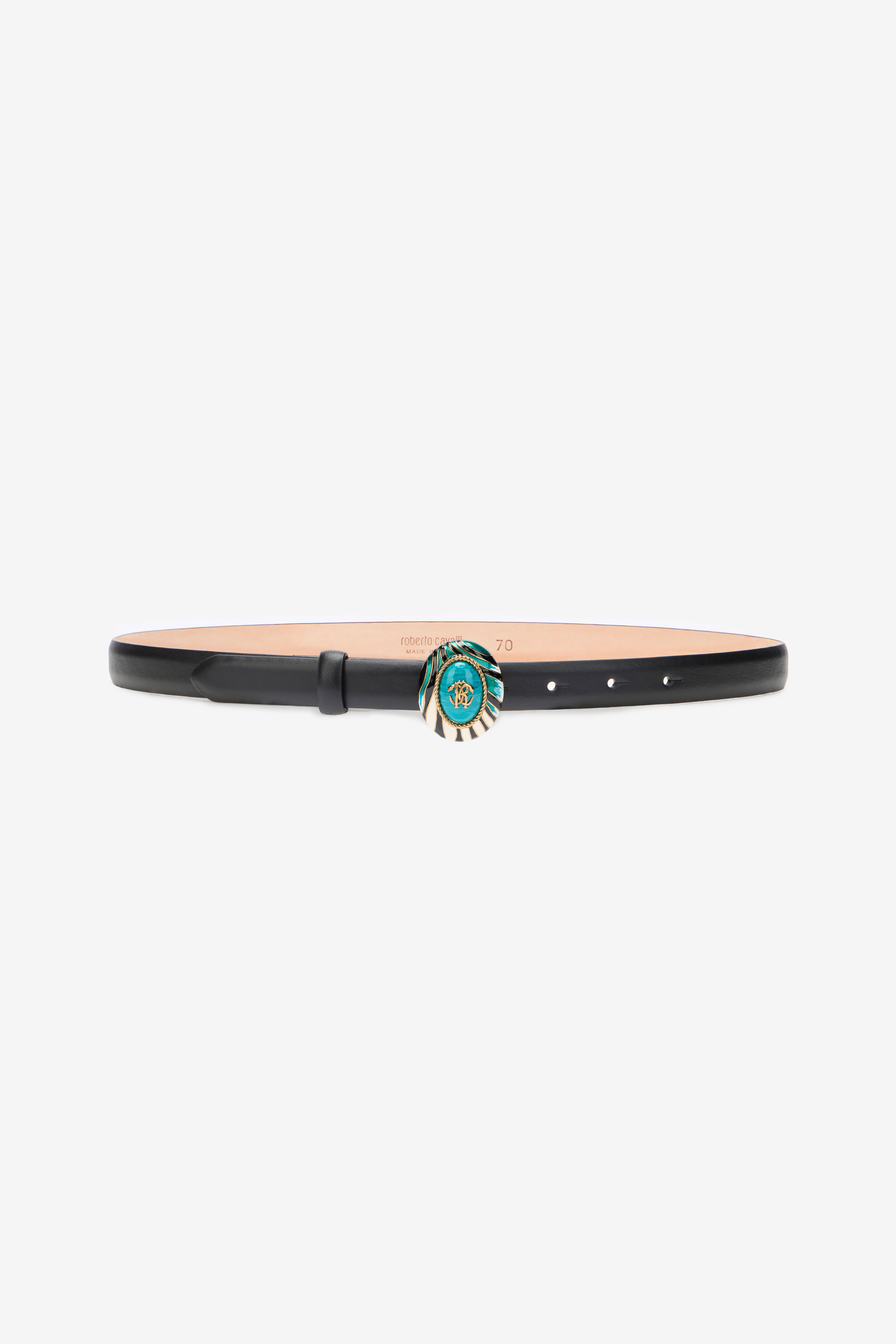 RC Cintura Fashion Nera Fibbia Monogram RC Smaltata RC Cintura Fashion Nera Fibbia Monogram RC Smaltata Azzurro VKC001-PZ796