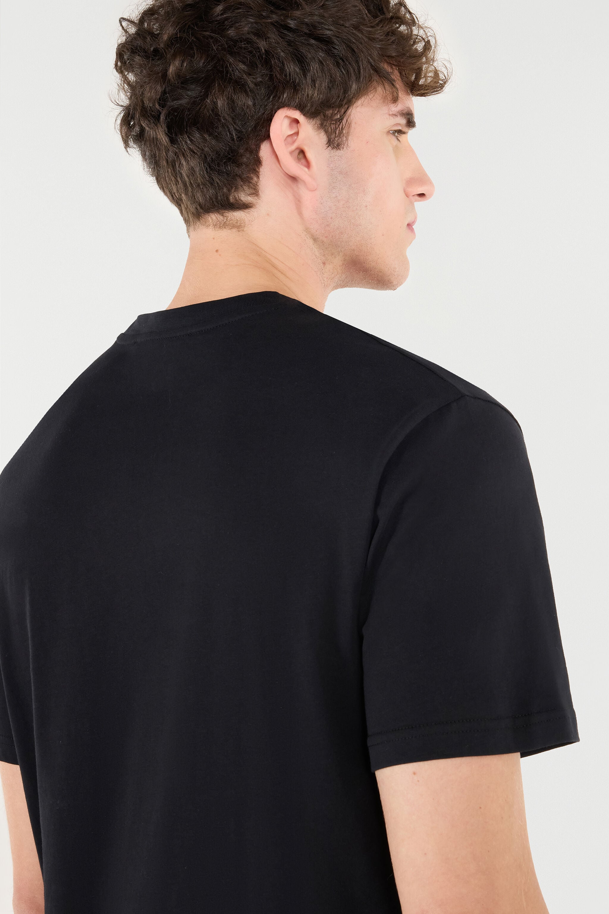 RC Camiseta Con Monograma RC Y Logotipo Bordados Negro POT60A-JD060