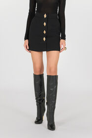 RC Miniskirt With Jewel Buttons Black TWT303-WP059