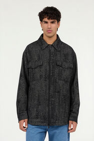 JC Cotton and Wool Zip Overshirt BLACK VFT122-VF188