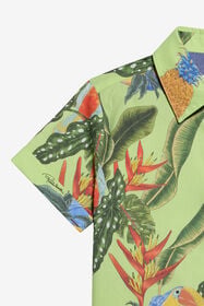 JU Chemise À Imprimé Tropicana Avec Monogramme RC LIME GREEN WJT703-7MR12