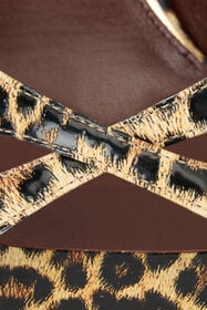 RC Leather Sandals with Leopard Print NATURAL WKS010-PZS02