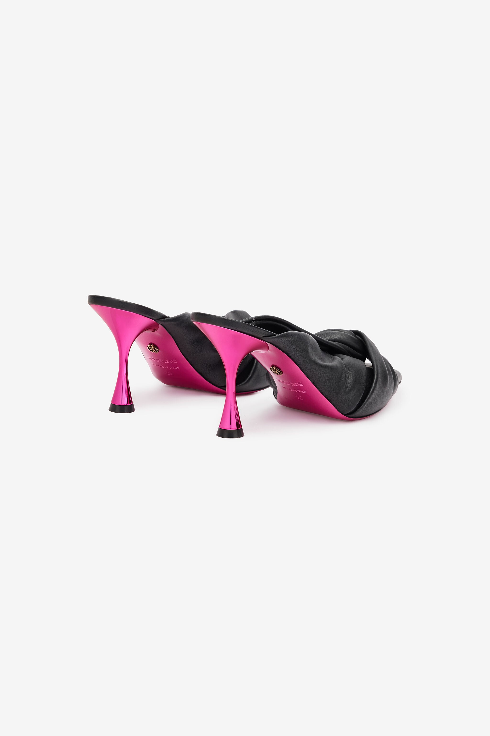 RC Mules En Cuir Avec Détail Noué RC Mules En Cuir Avec Détail Noué Noir UKS009-PN003