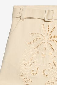 JC Beige Cotton Miniskirt IVORY PRISTINE WFT30J-FN038