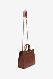 RC Sac D'Épaule En Cuir Marron Avec Monogram RC BRUCIATO ROB00K-PZ098