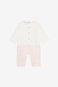 JU Monogram RC And Logo Hat, Bib And Romper Suit Set Pink UJT817-JD001