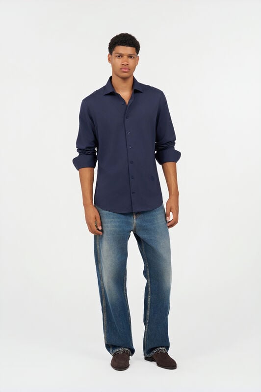 RC Navy Blue Shirt With Monogram RC RC Navy Blue Shirt With Monogram RC NAVY QOT70H-CE007