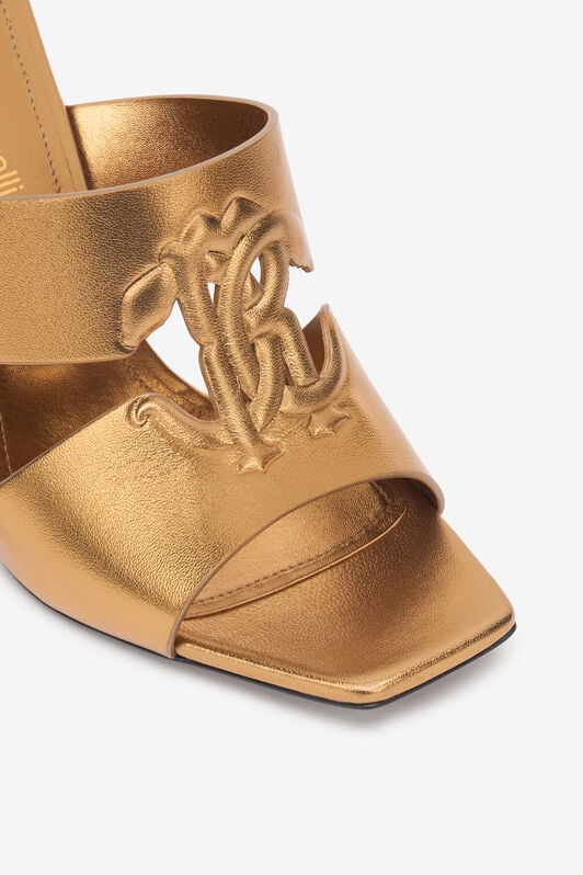 RC Laminated Mules With Maxi Heels RC Laminated Mules With Maxi Heels Gold TKS004-PZ296