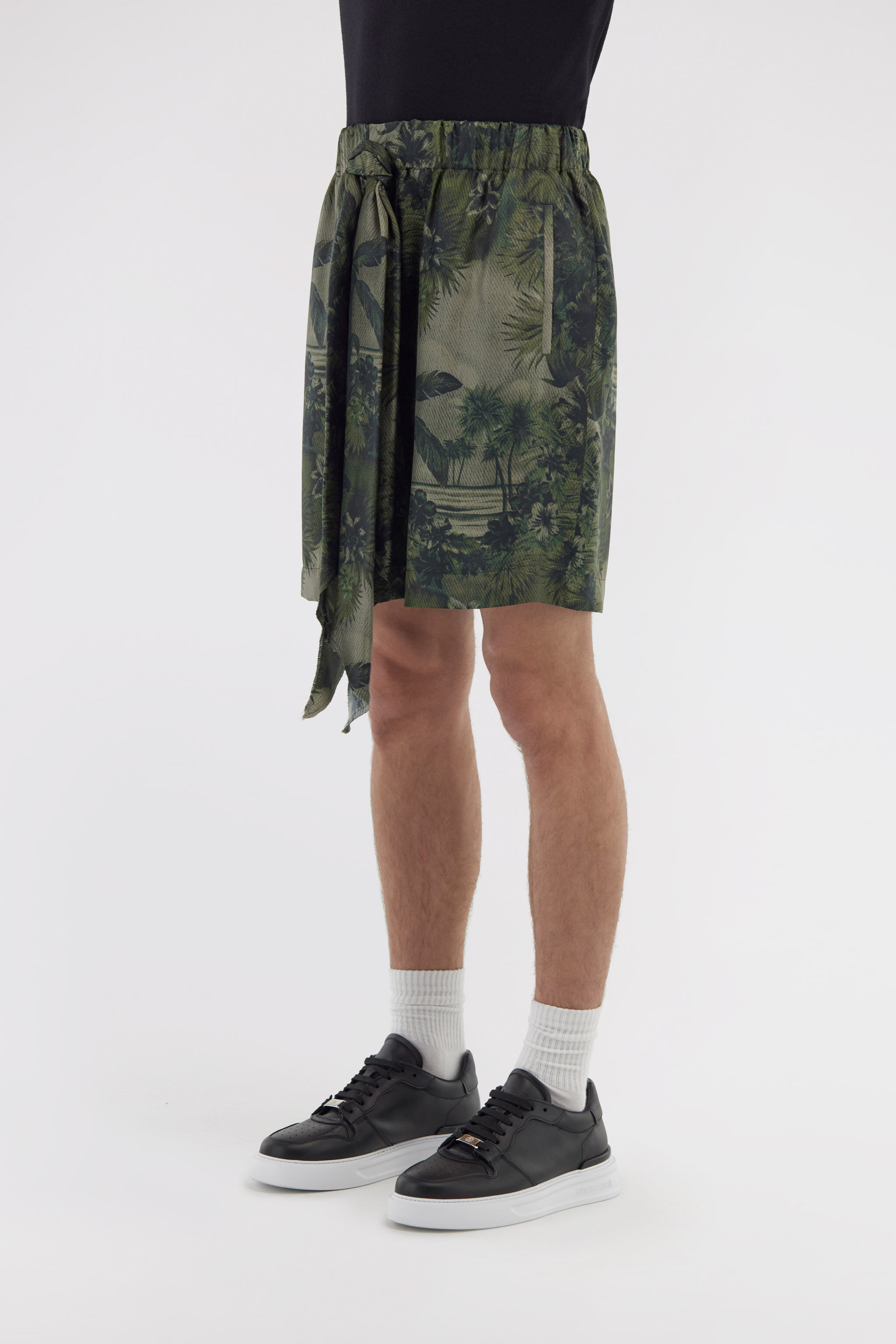 RC Shorts De Seda Con Estampado Hawaii Verde oscuro SRT274-4QI84