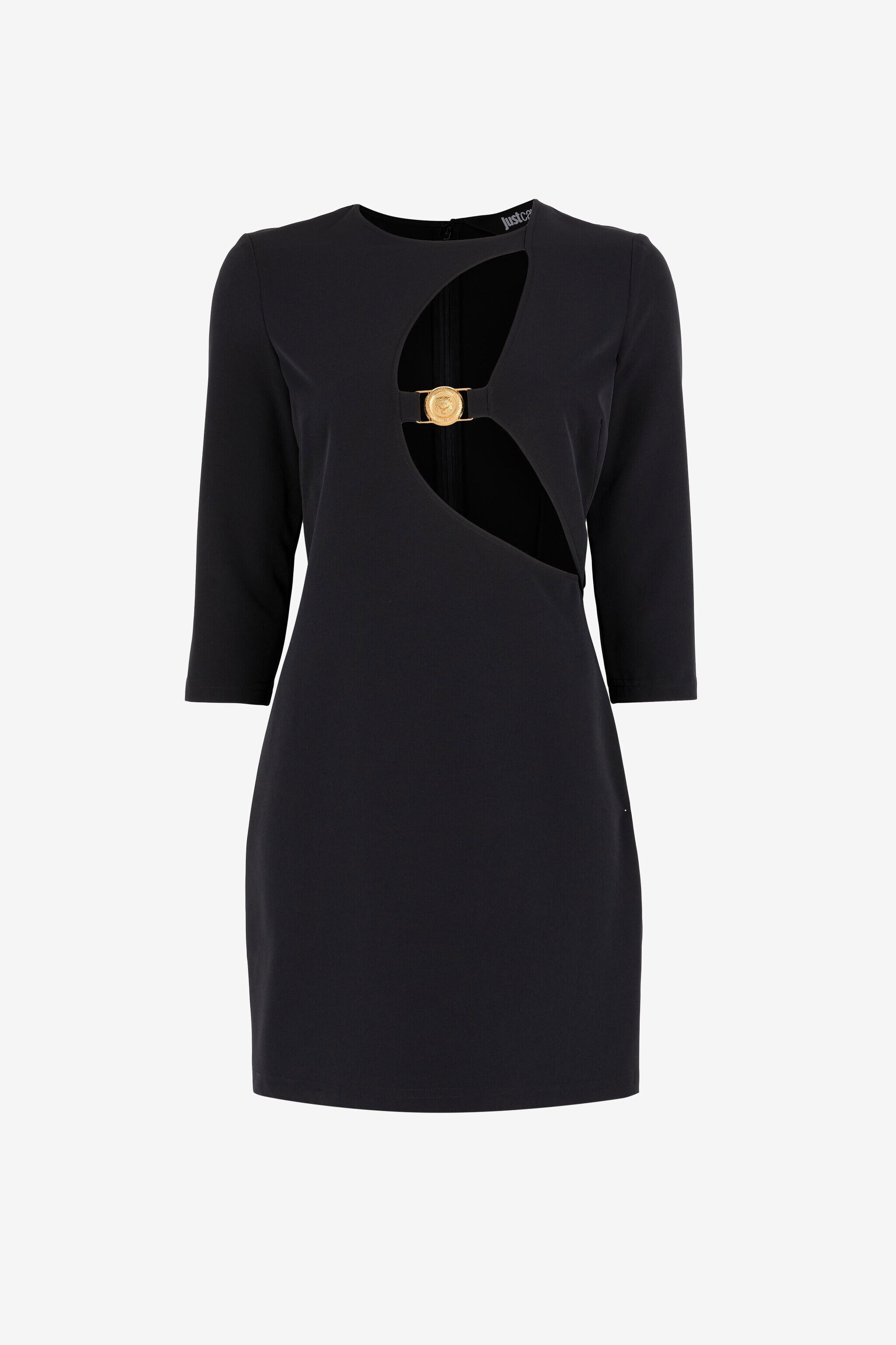 Just Cavalli Cut-Out Mini Dress in BLACK for Women | Roberto Cavalli®