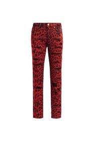 RC Jean skinny déchiré à imprimé Léopard Rouge MQJ236-DE032