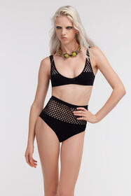 RC Black Mesh High Waist Bikini Black SYW014-MA001
