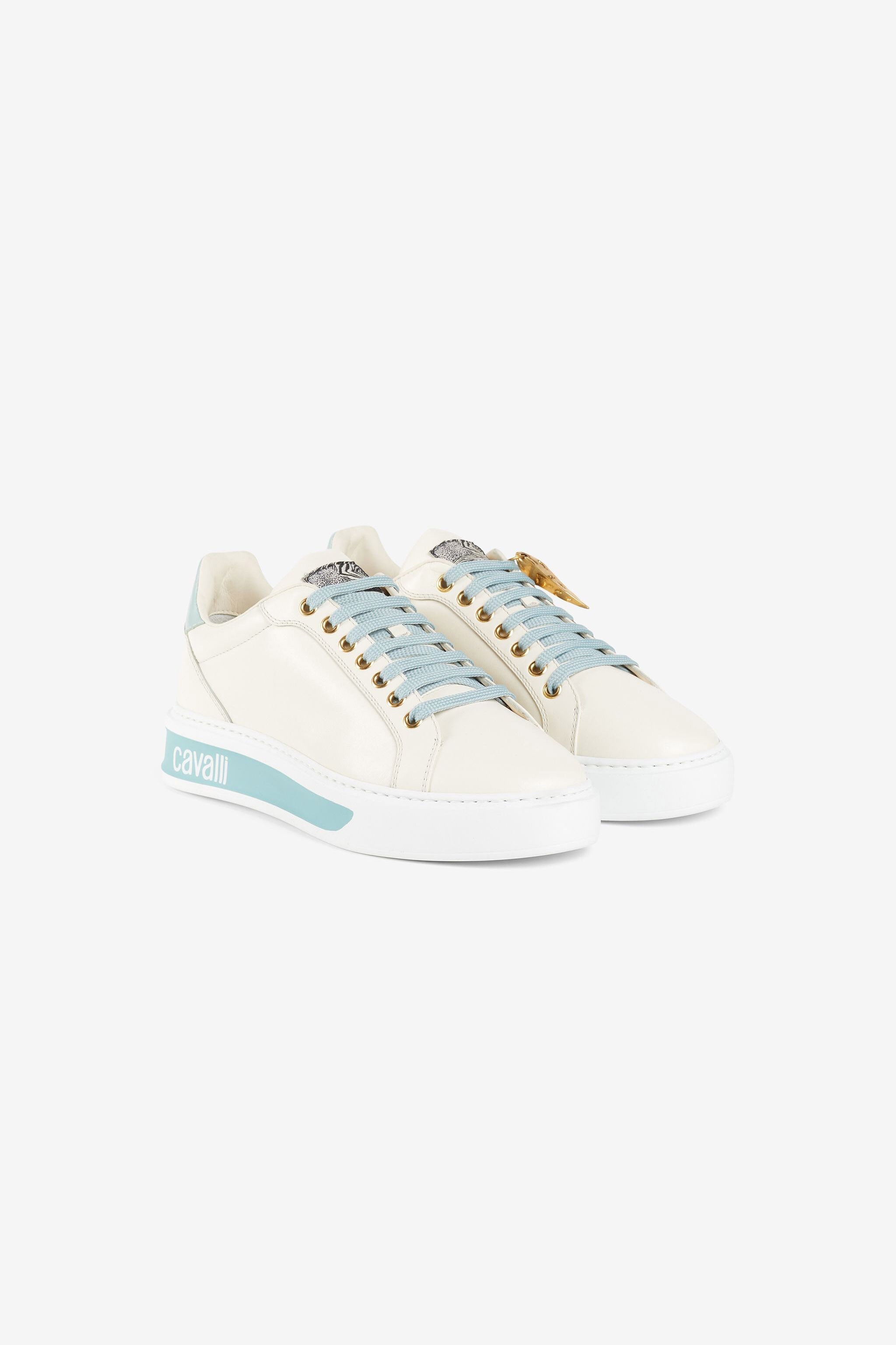 RC Metallische Sneakers mit Logoprint RC Metallische Sneakers mit Logoprint OFF WHITE/L.BLUE/ORO OKS011-PZ590