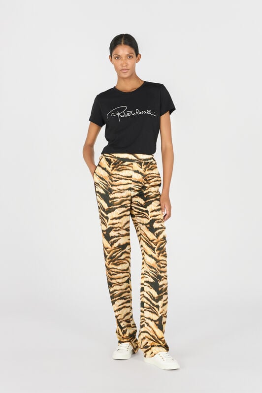 RC High-waisted tiger-print trousers RC High-waisted tiger-print trousers Marrón claro RKT210-SZH36
