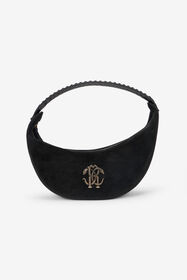 RC Black Soft Shoulder Bag With RC Monogram BLACK TOB00B-PZ563