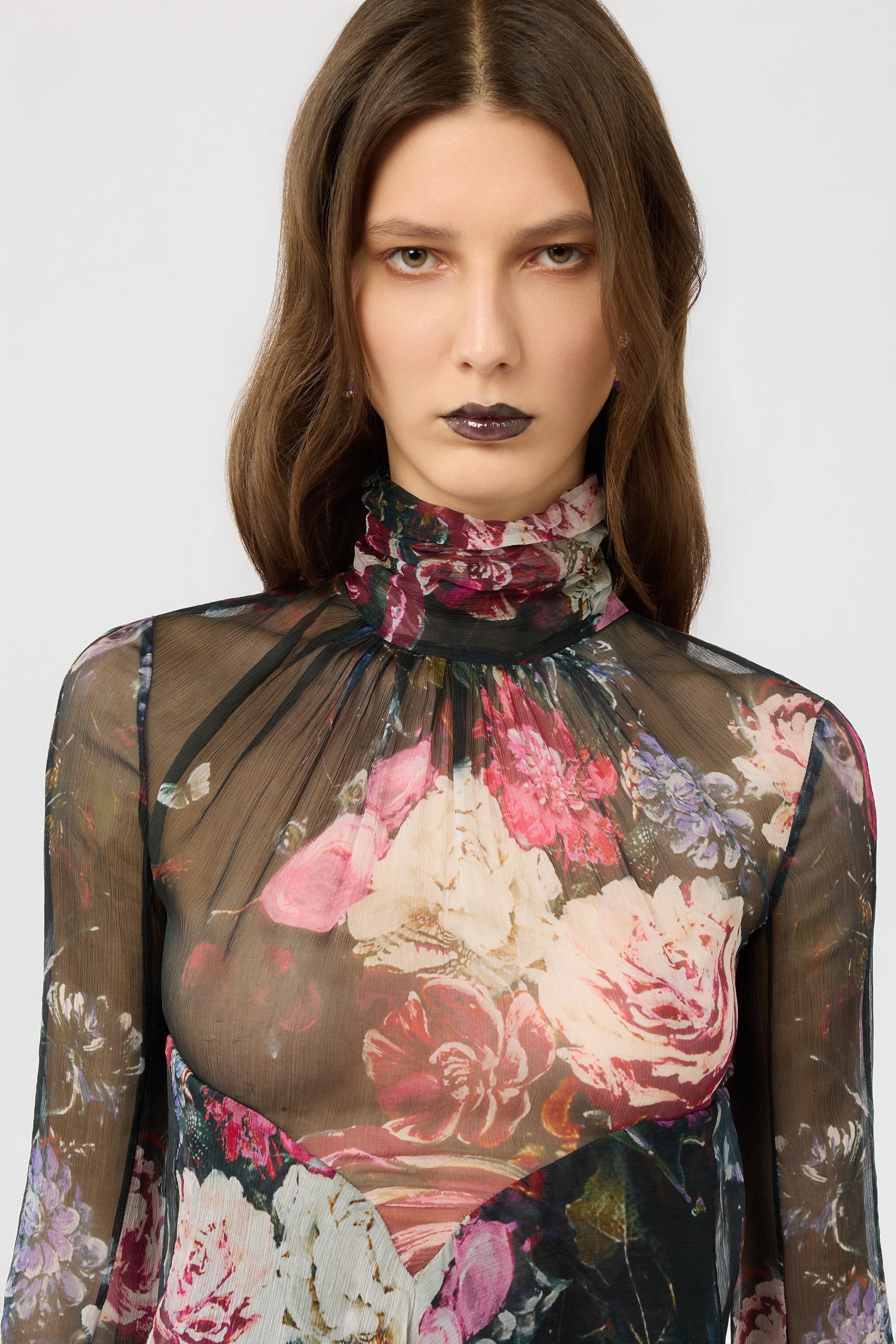 RC Silk Mini Dress With Fiammingo Flowers Print RC Silk Mini Dress With Fiammingo Flowers Print BLACK/PINK/LILLA XWT101-CKT87