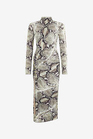 RC Midi Dress With Python Print Light Brown VWT158-LNQ75