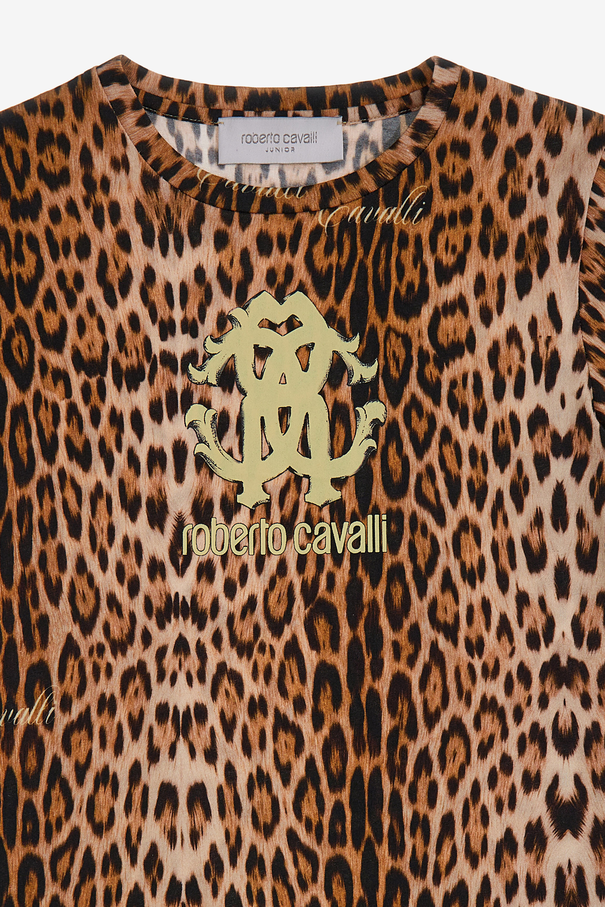 JU Leopard Print Logo Tee JU Leopard Print Logo Tee Light brown SJT625-JFF65