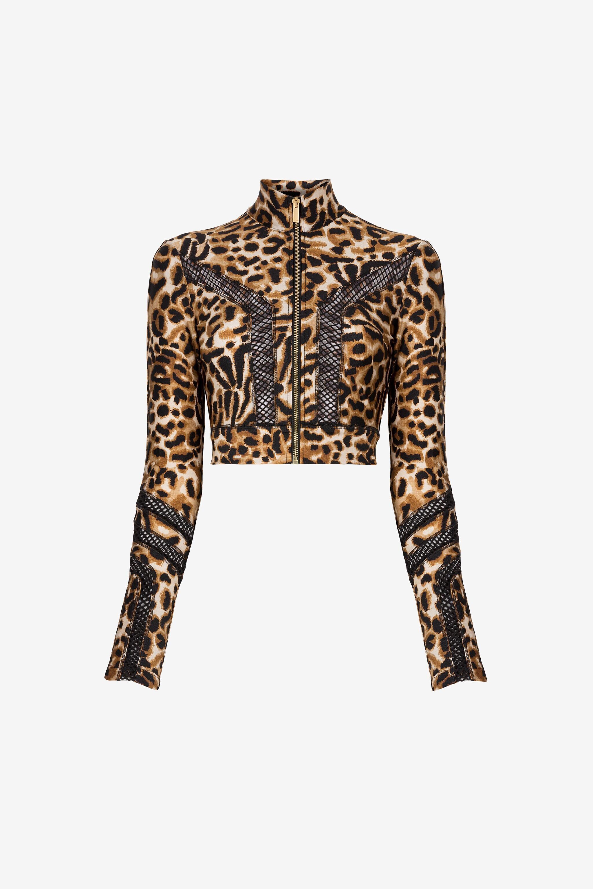 JC Just Cavalli Trainingsjacke mit Jaguar-Print JC Just Cavalli Trainingsjacke mit Jaguar-Print JAGUAR DRUCK Q61462-Q0365