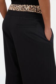 JC Pantaloni Sportivi Con Vita Leopard Skin BLACK VFT147-VF226