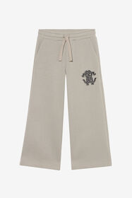 JU Pantaloni jogging grigi con logo ricamato ICE GREY XJT21H-CF007