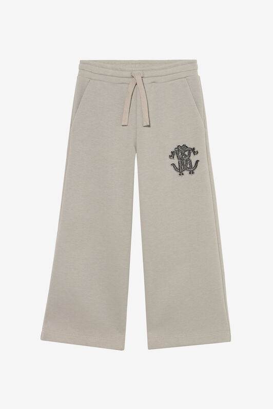 JU Pantaloni jogging grigi con logo ricamato ICE GREY XJT21H-CF007