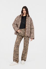 JC Reversible Leopard Print Puffer Jacket BEIGE VFT312-VF462