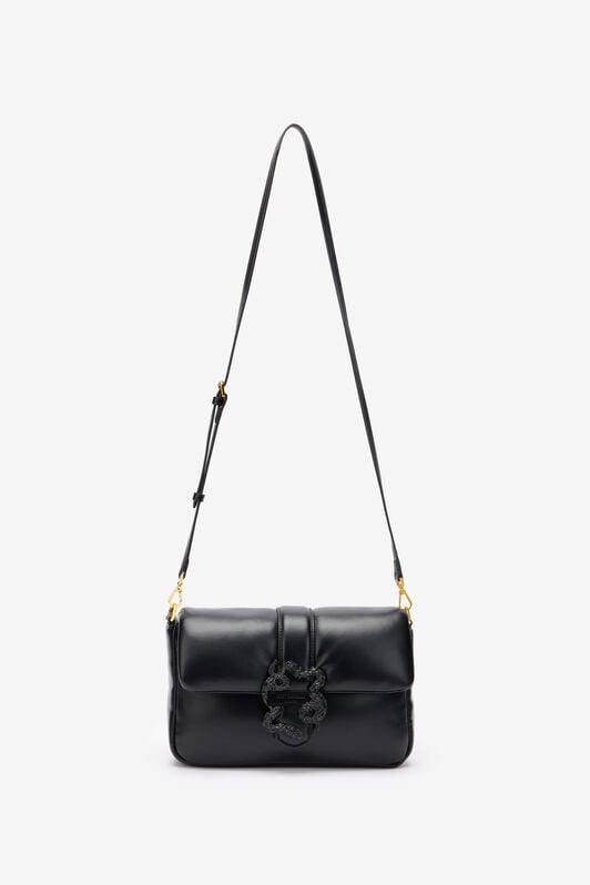 JC Schwarze Schultertasche Mit Schlangenschnalle JC Schwarze Schultertasche Mit Schlangenschnalle BLACK UFB051-UF420