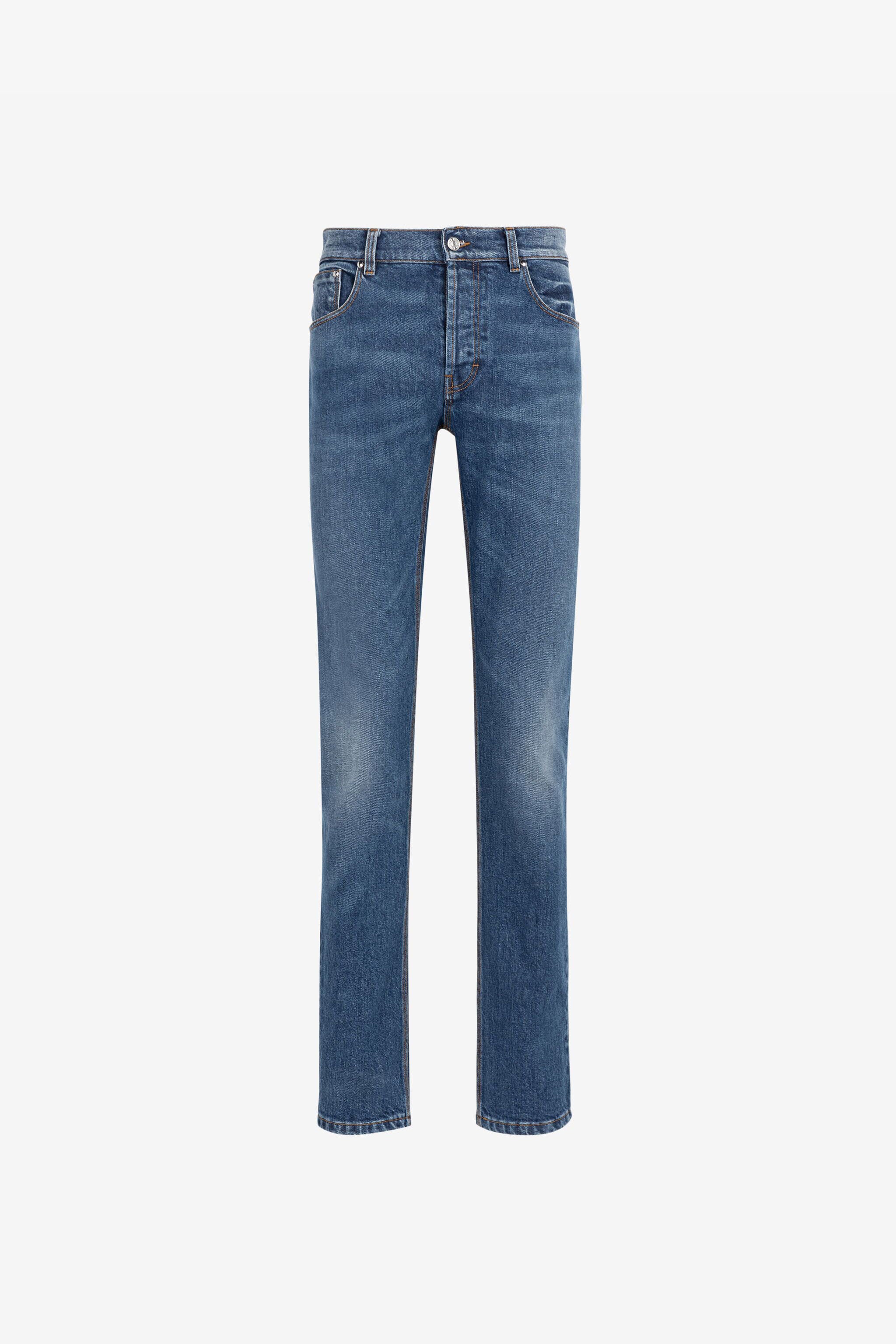 RC Mirror Snake-Embroidered Slim-Fit Jeans Dark blue RRJ251-DS002