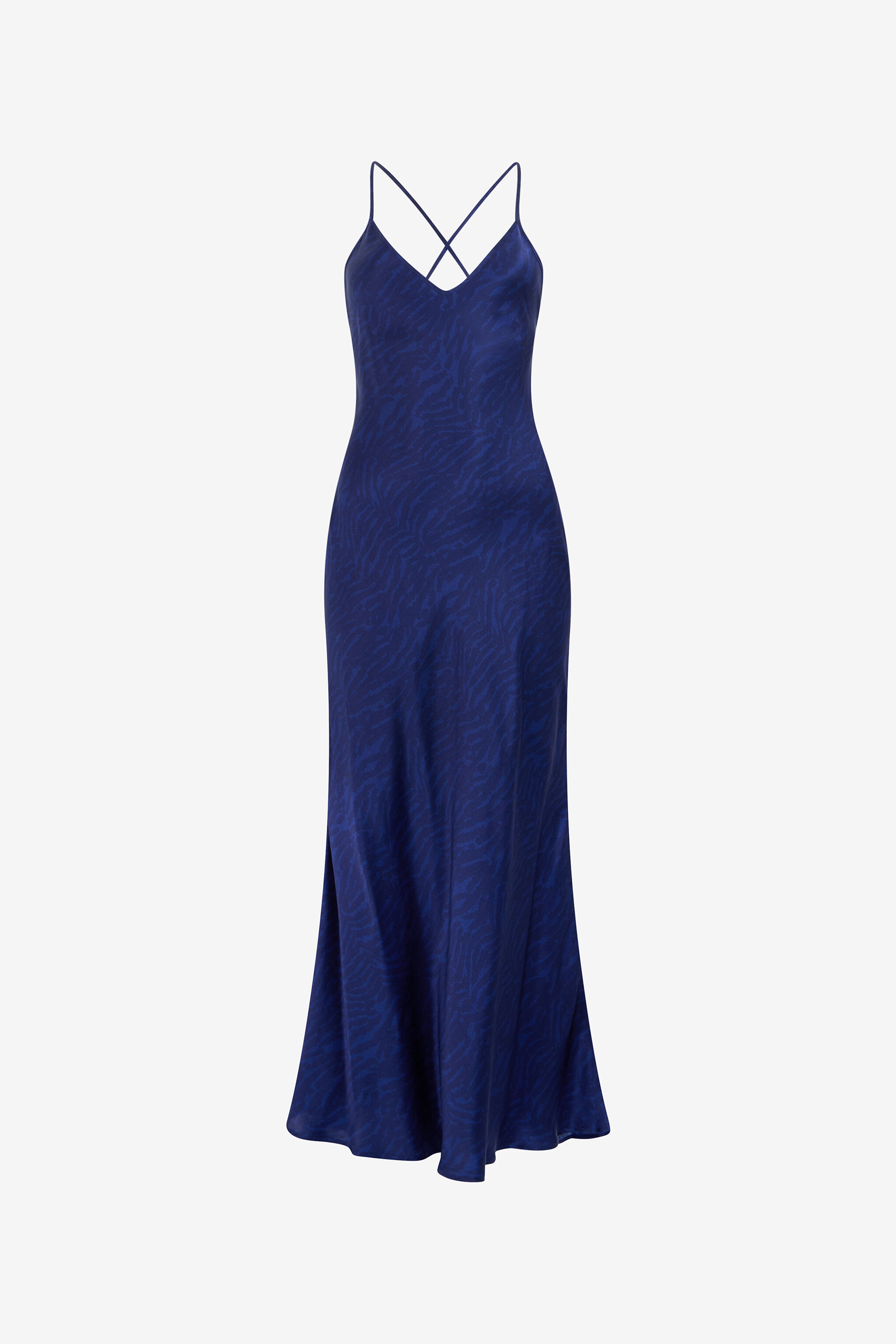 RC Vestido De Seda Con Estampado Zebra Azul BLUE BANDANA POT10A-2NQ88